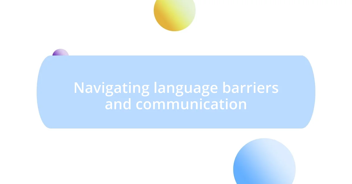 Navigating language barriers and communication